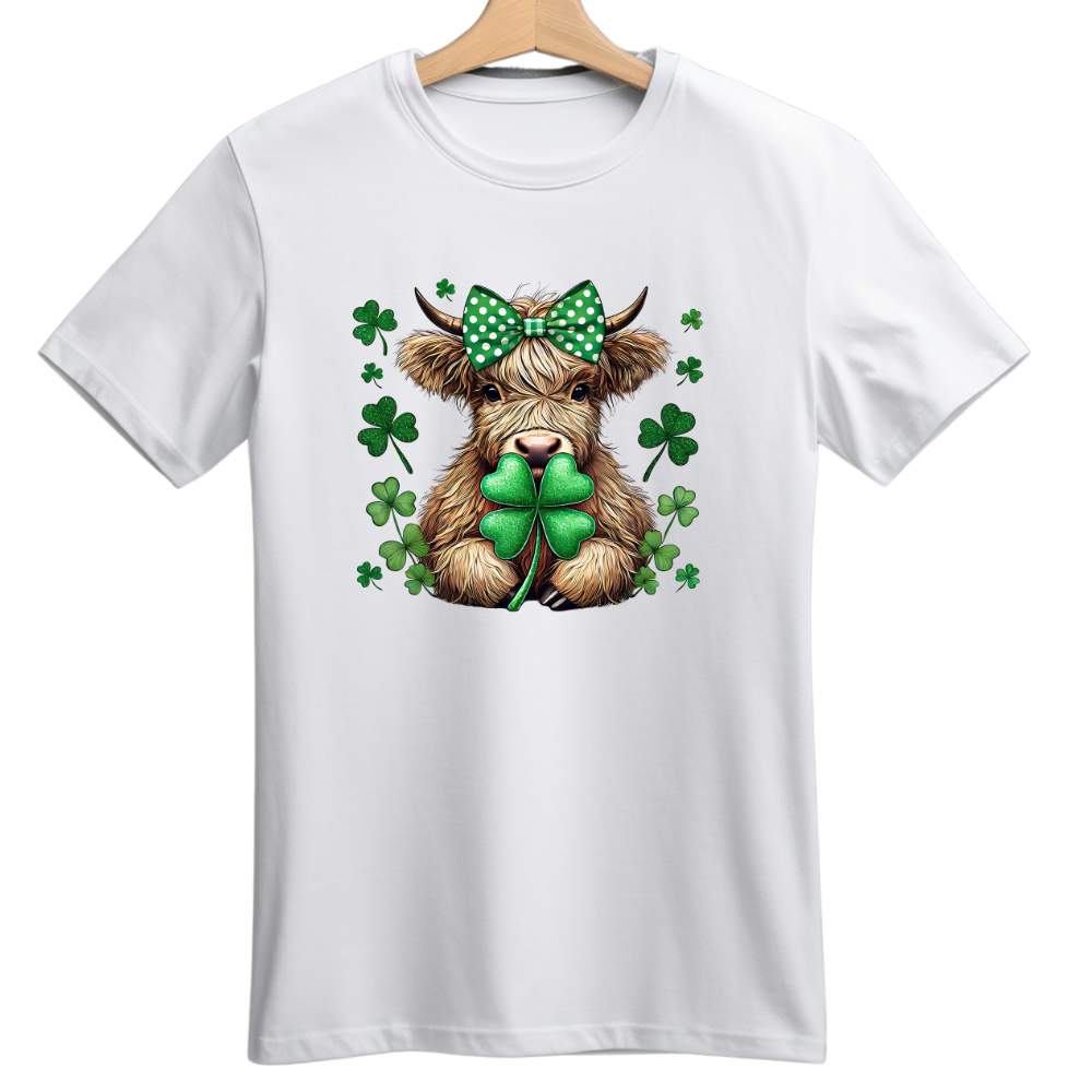 Highland Cow St Patricks Day Tshirt - St Paddy's Highland Cow Tshirt