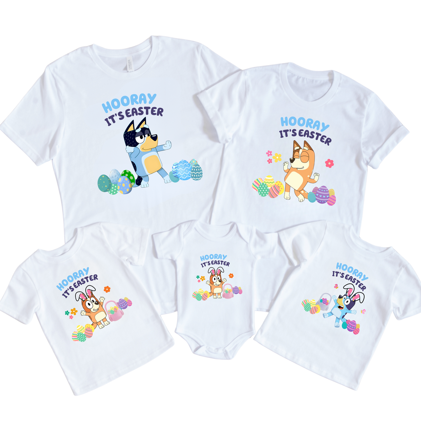 Easter Bluey Family Shirts - Bluey Bingo Chilli Bandit