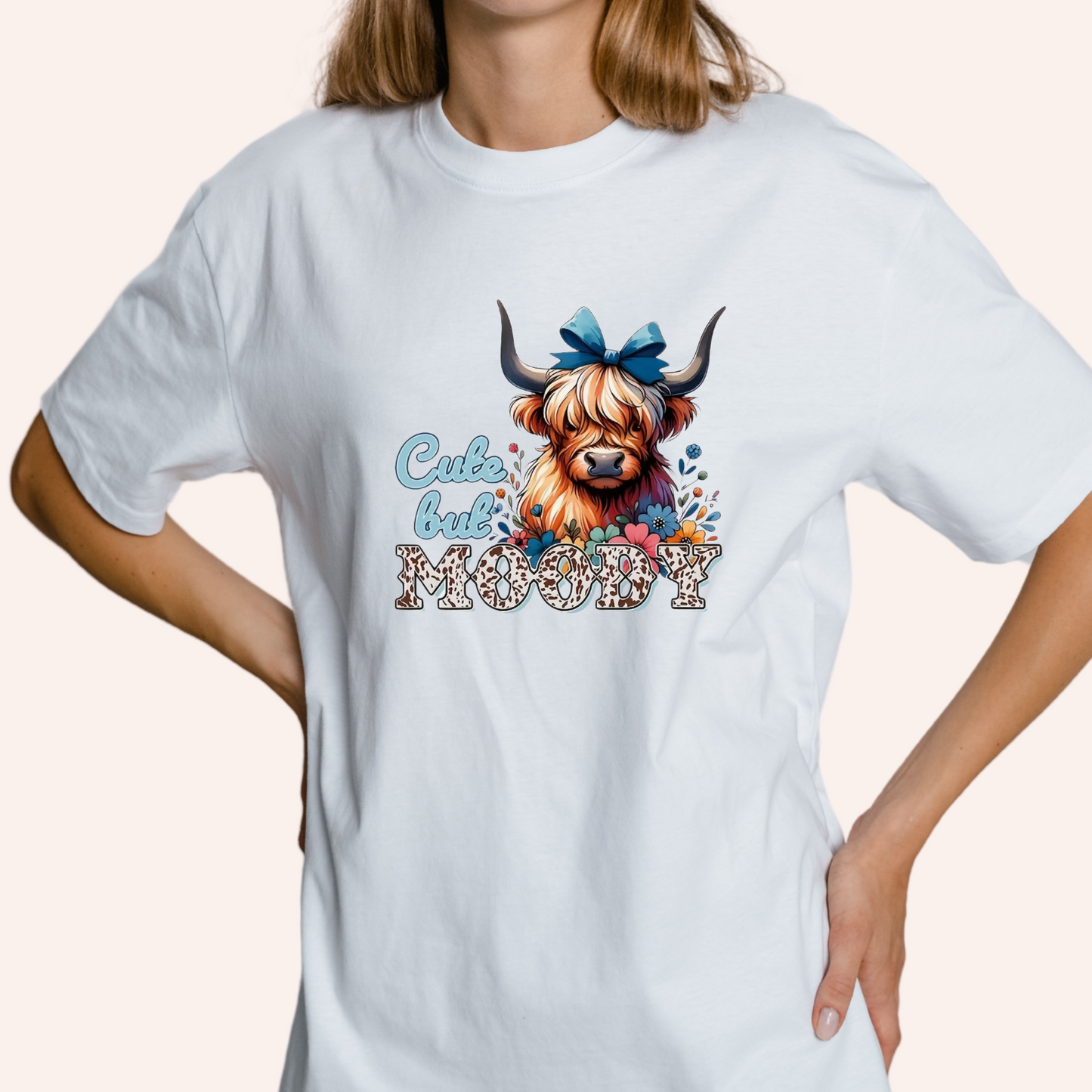 Cute But Moody Highland Cow Tshirt