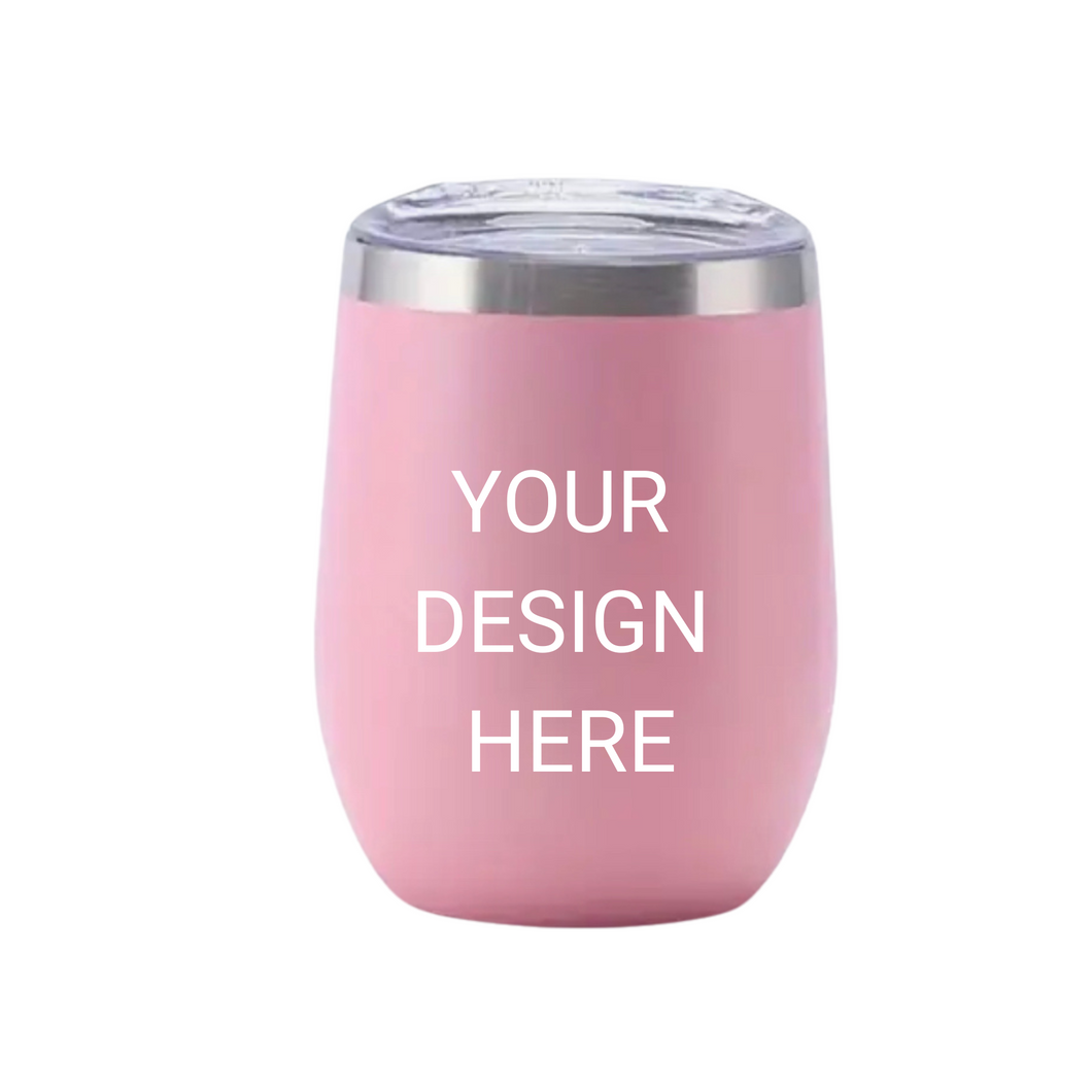 Personalised Pink Double Wall Insulated 12oz Tumbler