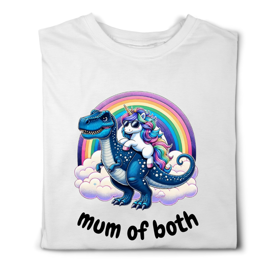 Mum of Both Unicorn & Trex tshirt