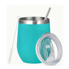 Load image into Gallery viewer, Personalised Aqua 12oz Wine Tumbler
