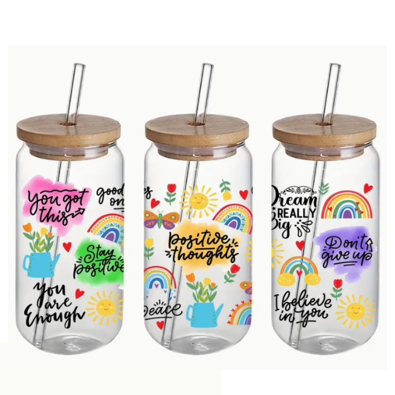 Positive Thoughts Glass Libbey Cup