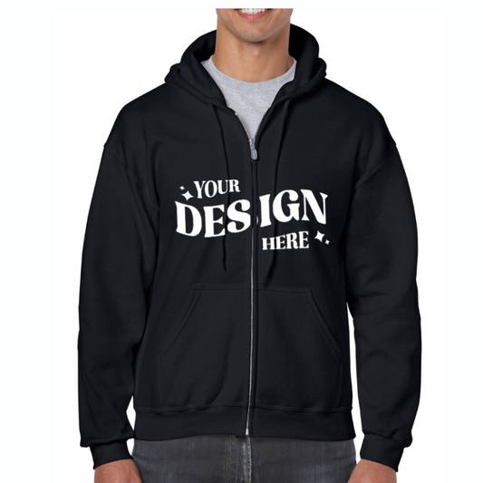 Personalised Zip Hoodie - Black