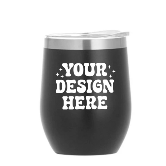 Personalised Black 12oz Wine Tumbler