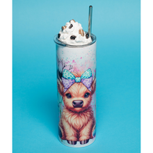 Load image into Gallery viewer, Highland Cow Hot Mess Doing My Best 20oz Skinny Tumbler
