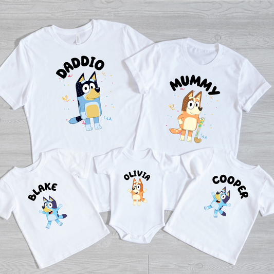 Personalise Bluey Family Shirts Family