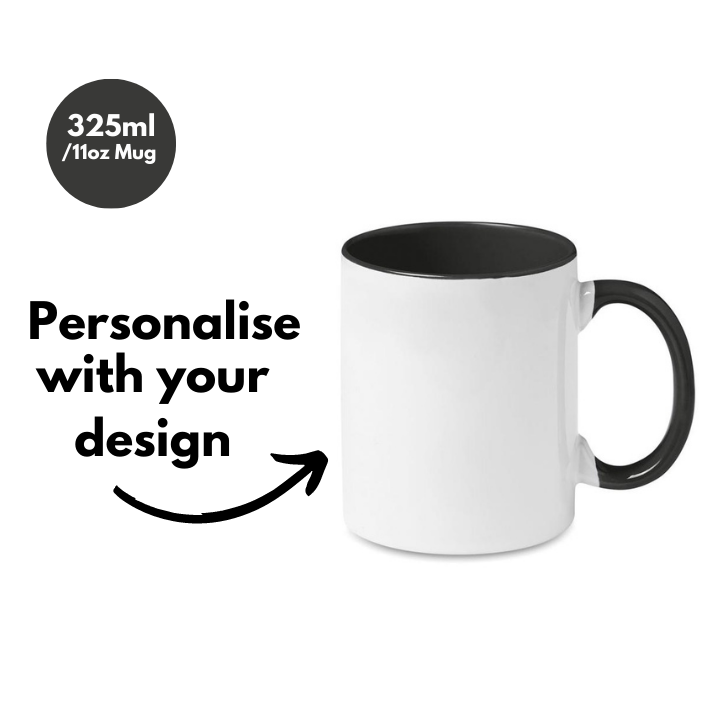 Customised Mug with Black Handle