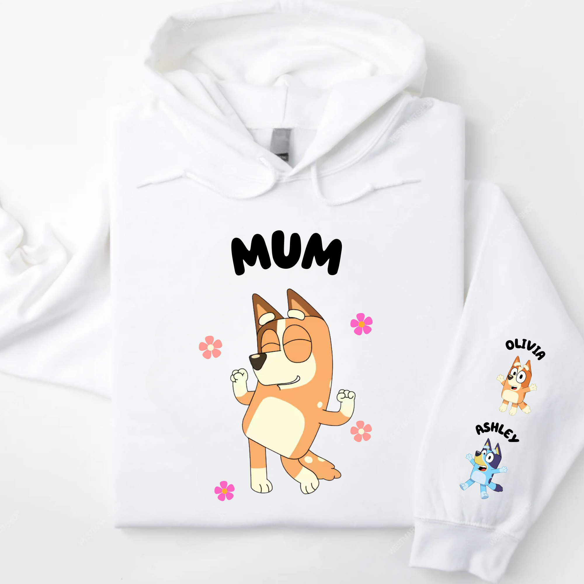 Bluey Hoodie Personalised Mum, Gran, Nan, Aunt