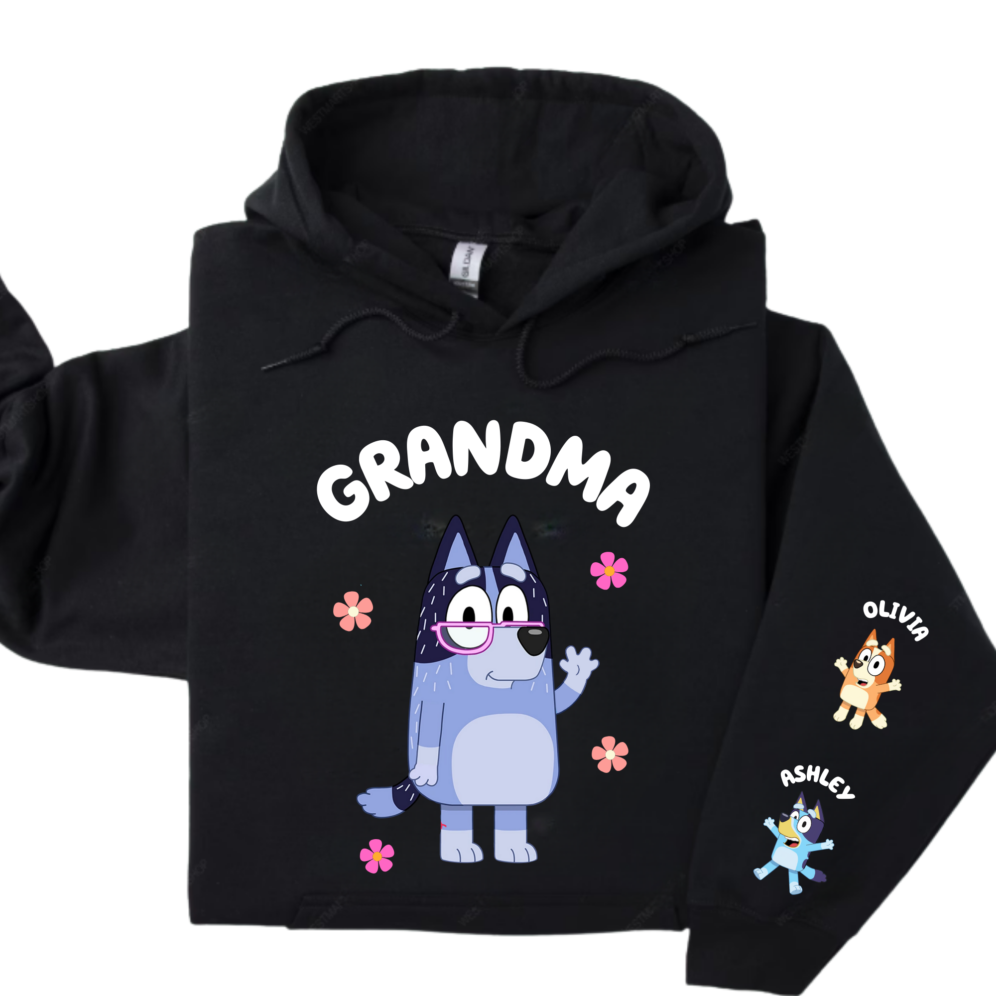 Bluey Hoodie Personalised Mum, Gran, Nan, Aunt