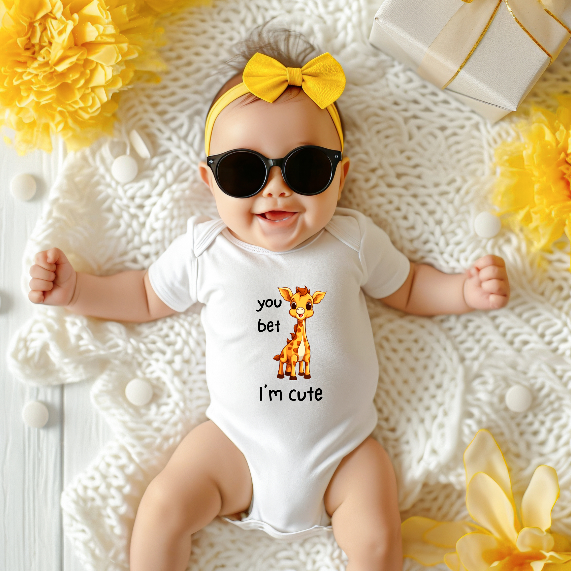 You Bet Giraffe I'm Cute Baby Onesie