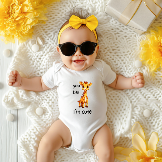 You Bet Giraffe I'm Cute Baby Onesie