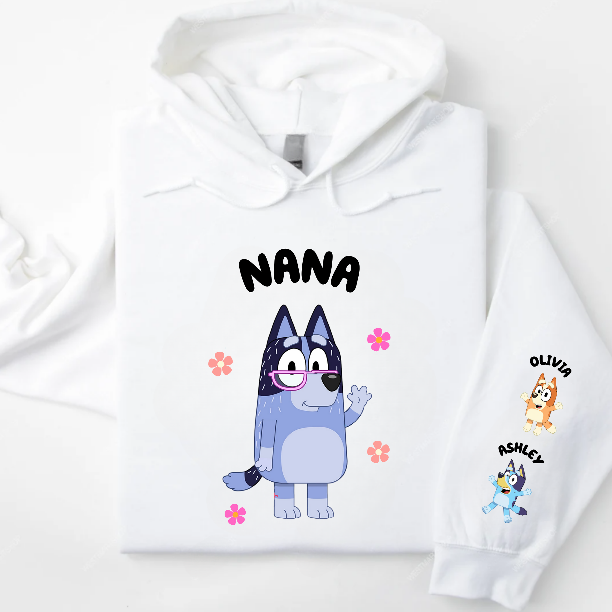 Bluey Hoodie Personalised Mum, Gran, Nan, Aunt