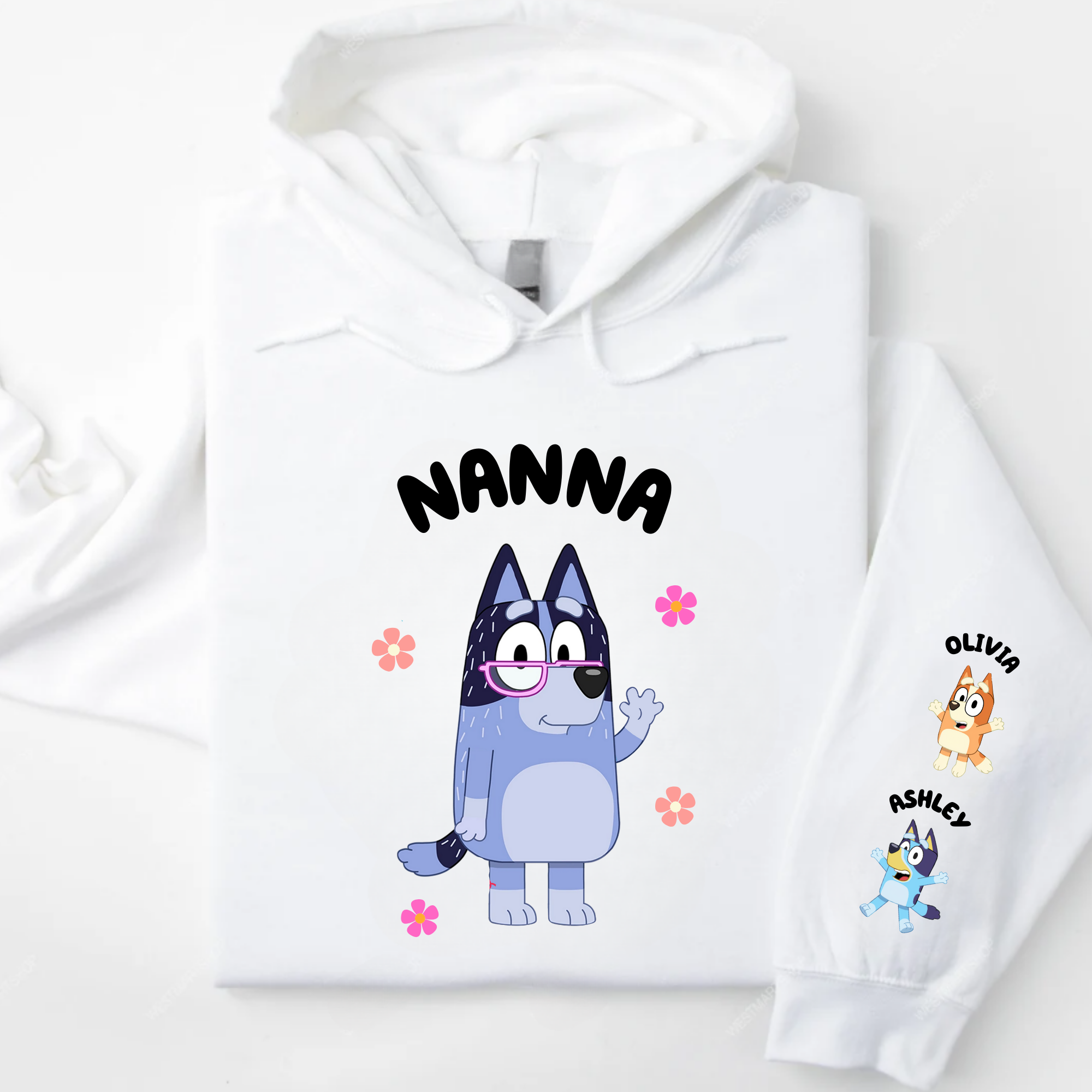Bluey Hoodie Personalised Mum, Gran, Nan, Aunt