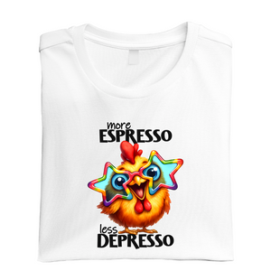 More Espresso Less Depresso Chicken Tshirt