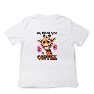 My Blood Type is Coffee Giraffe Tshirt