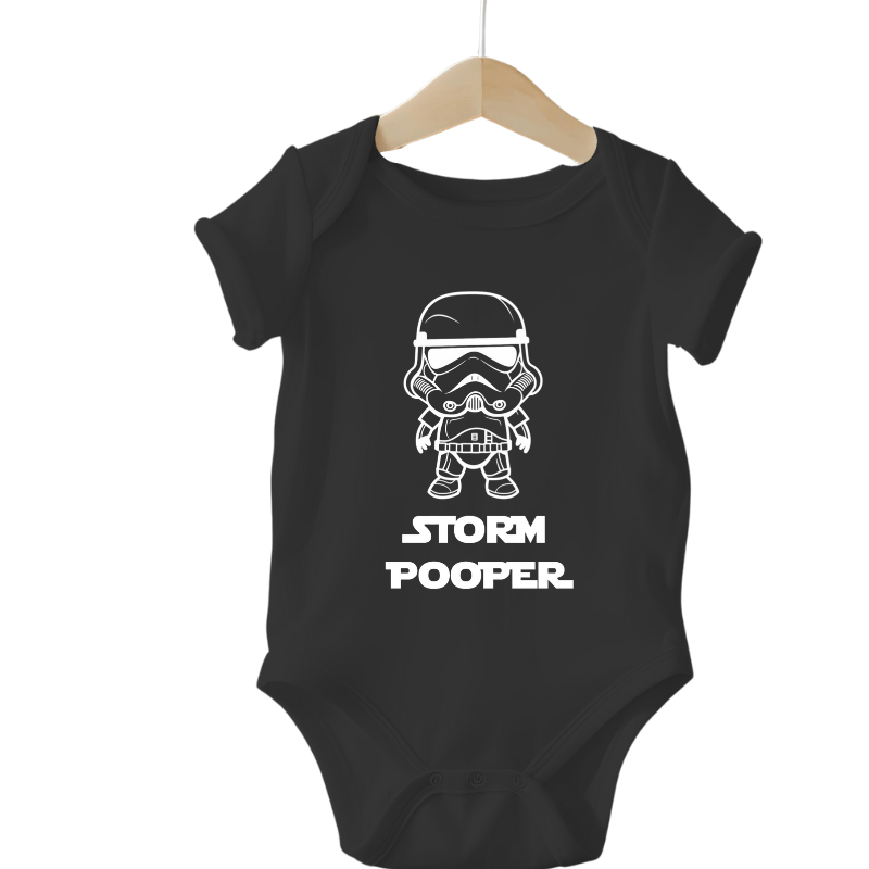 Simpli Must Have Baby Onesie Onesie 0000 / Black Onesie Storm Pooper Welcome to the Dark Side Onesie