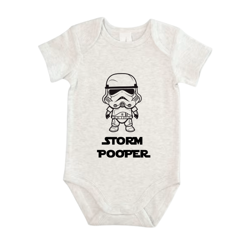 Simpli Must Have Baby Onesie Onesie 0000 / Grey Merle Onesie Storm Pooper Welcome to the Dark Side Onesie