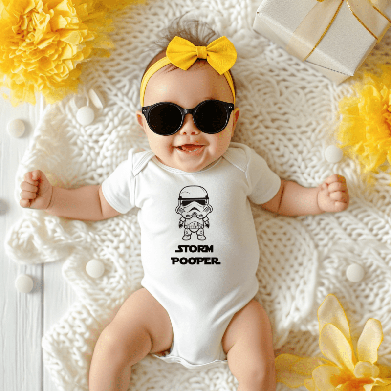 Simpli Must Have Baby Onesie Storm Pooper Welcome to the Dark Side Onesie