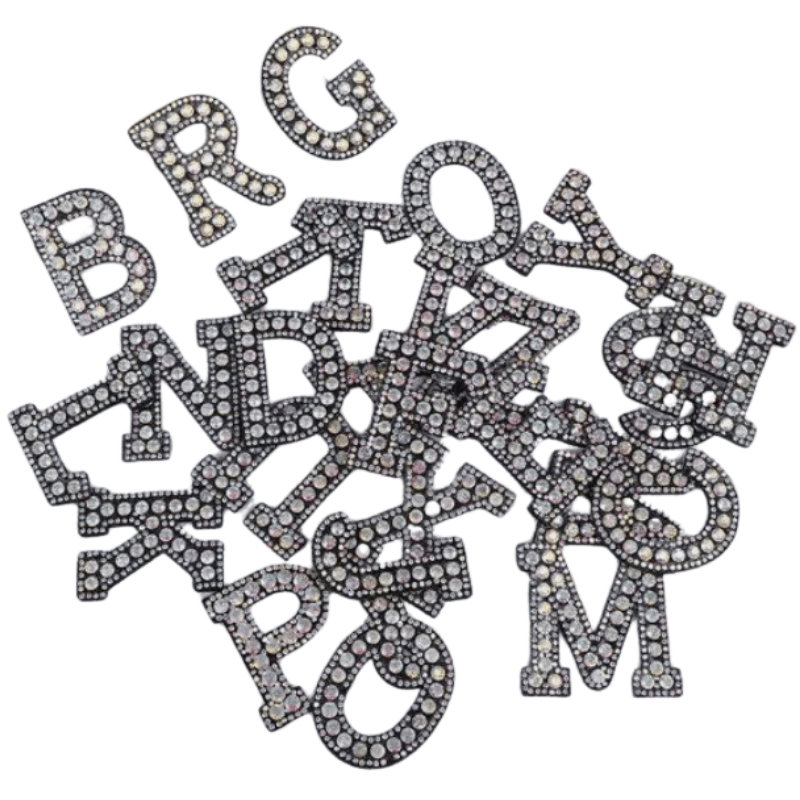 Simpli Must Have Iron-On Patches Rhinestone Iron-On Letters