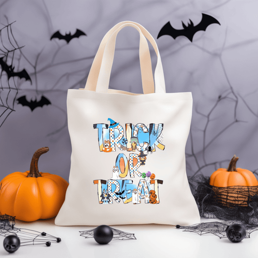 Simpli Must Have Tote Bag Bluey Trick or Treat Tote Bag Halloween