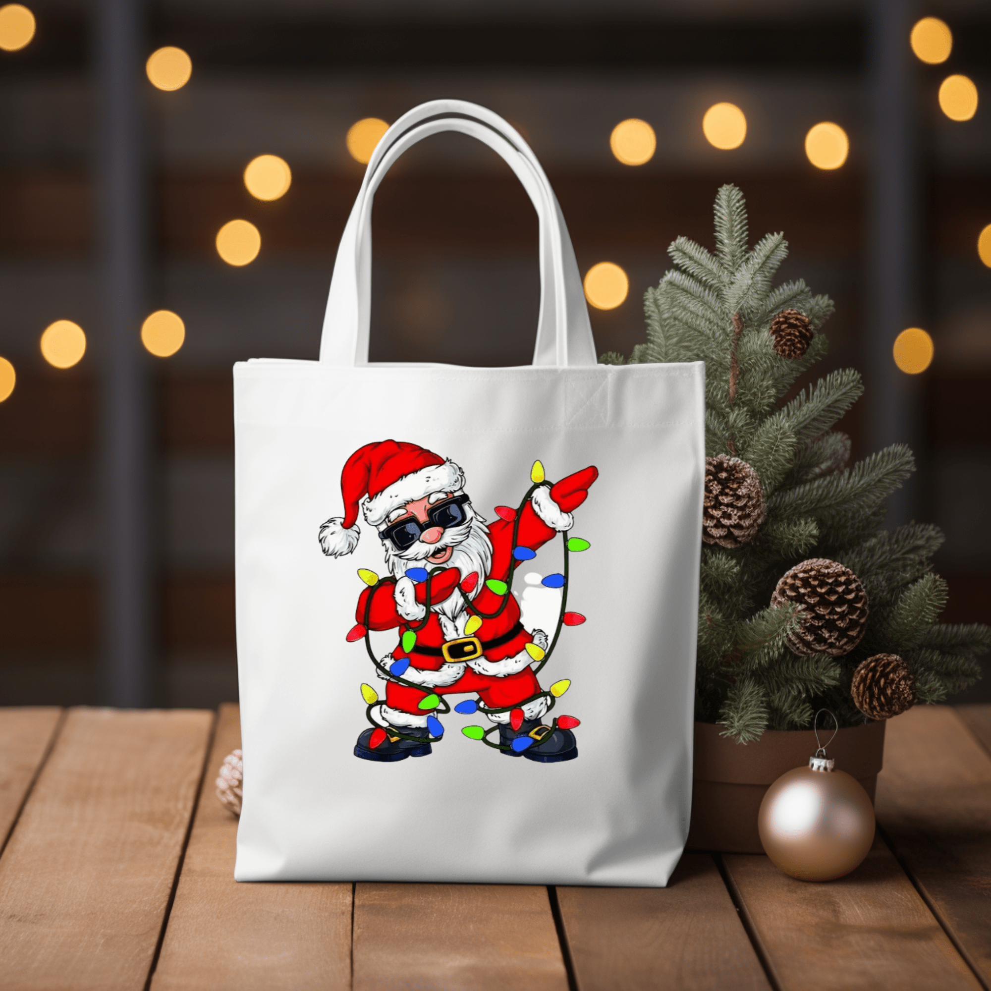 Simpli Must Have Tote Bag Dabbing Santa Tote Bag