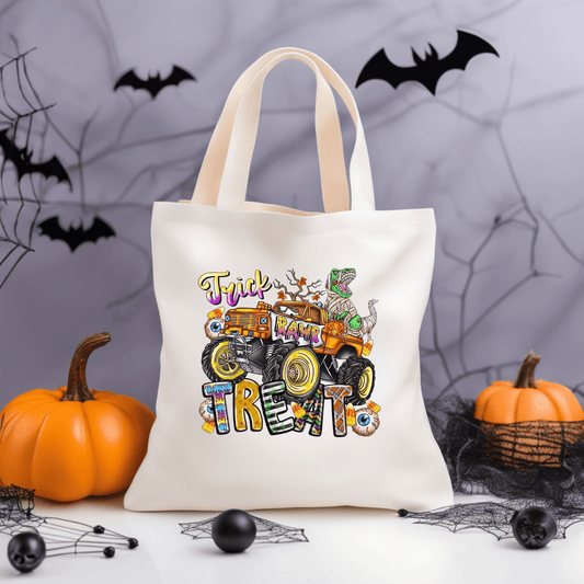 Simpli Must Have Tote Bag Dino Truck Tote Bag Halloween
