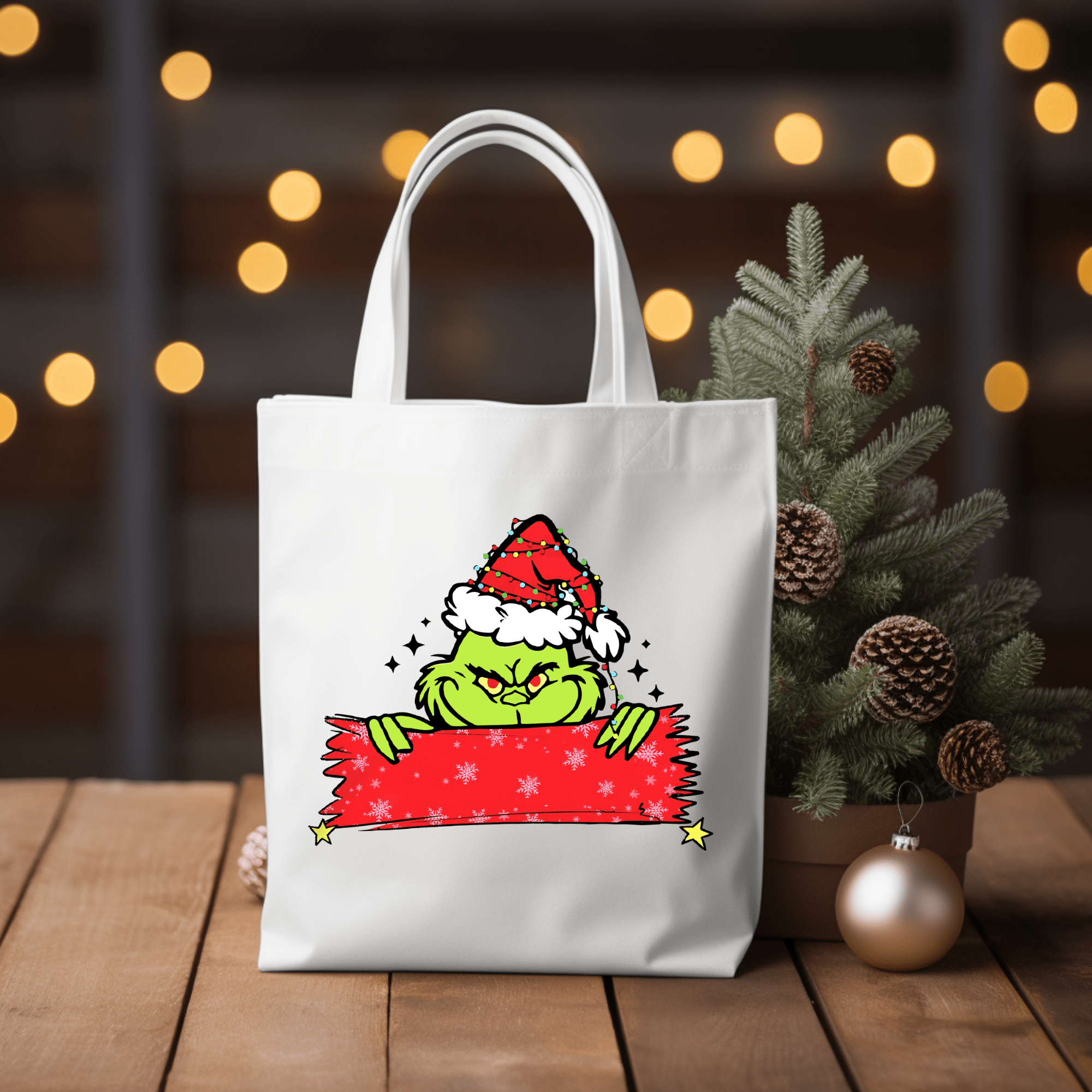 Simpli Must Have Tote Bag Personalise Grinch Tote Bag