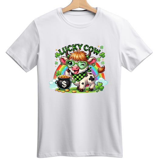 Simpli Must Have Tshirt Lucky Cow St Patricks Day Tshirt - St Paddy's Day Tshirt Cow