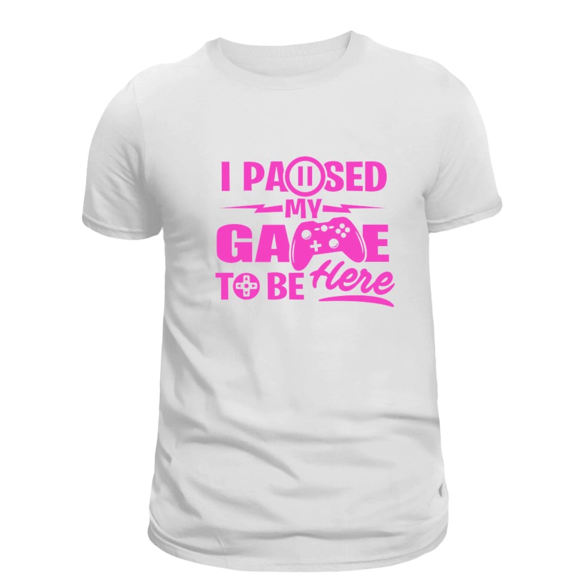 Simpli Must Have Tshirt White with Pink Design / Kids 12 I Paused My Game to Be Here Tshirt Gamer Tshirt