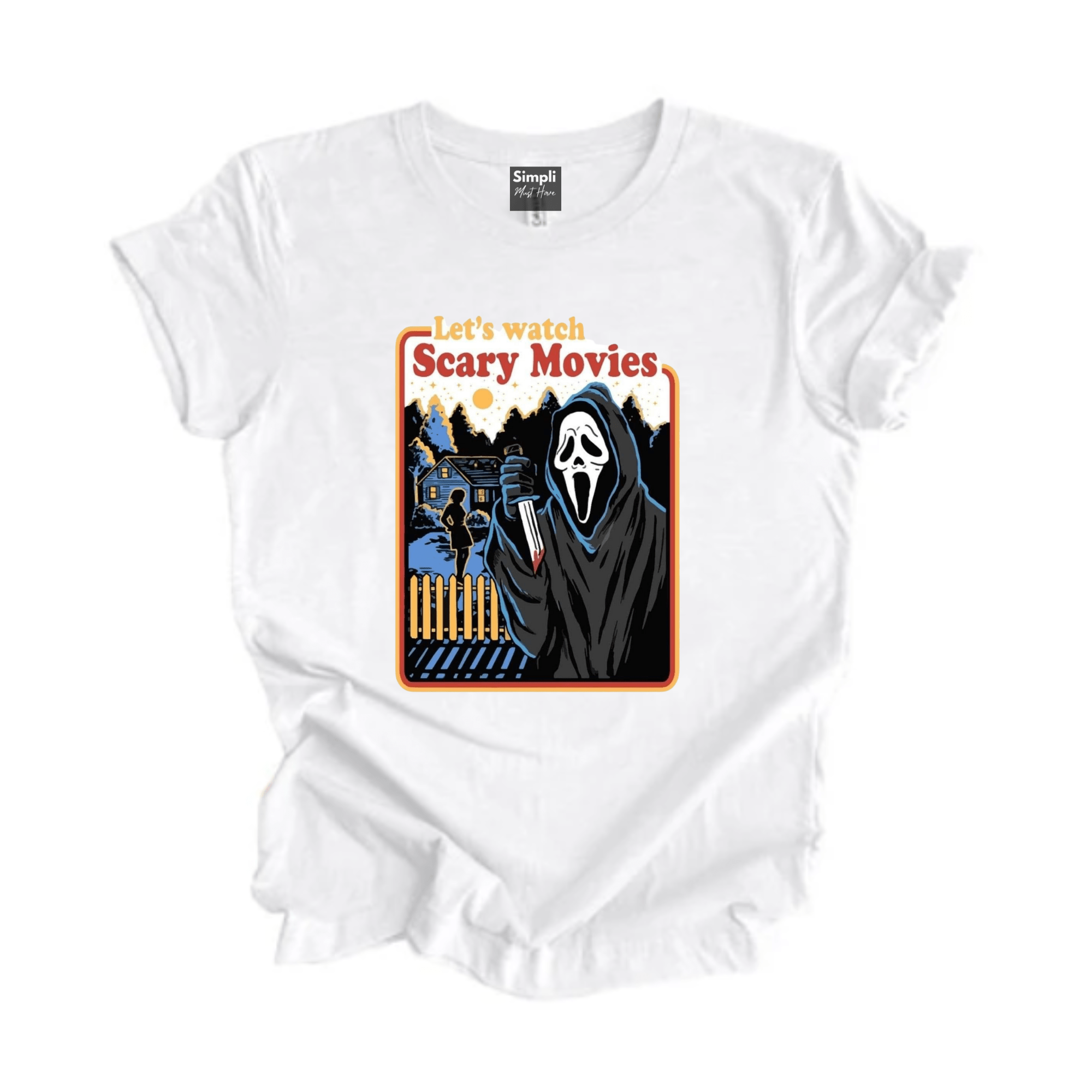 Simpli tshirt Let's Watch Scary Movies Tshirt