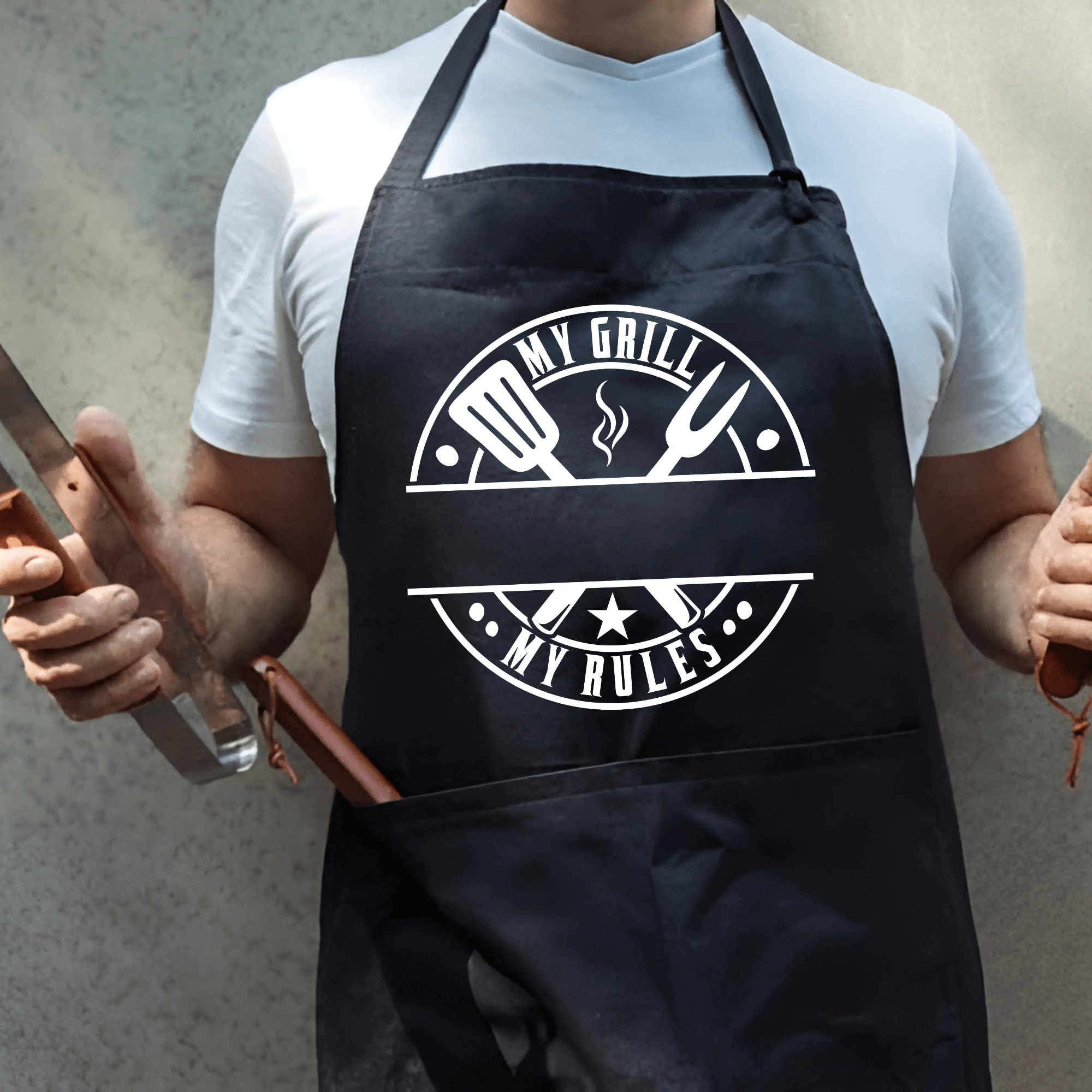 SimpliMust Aprons My Grill My Rules Personalised BBQ Apron