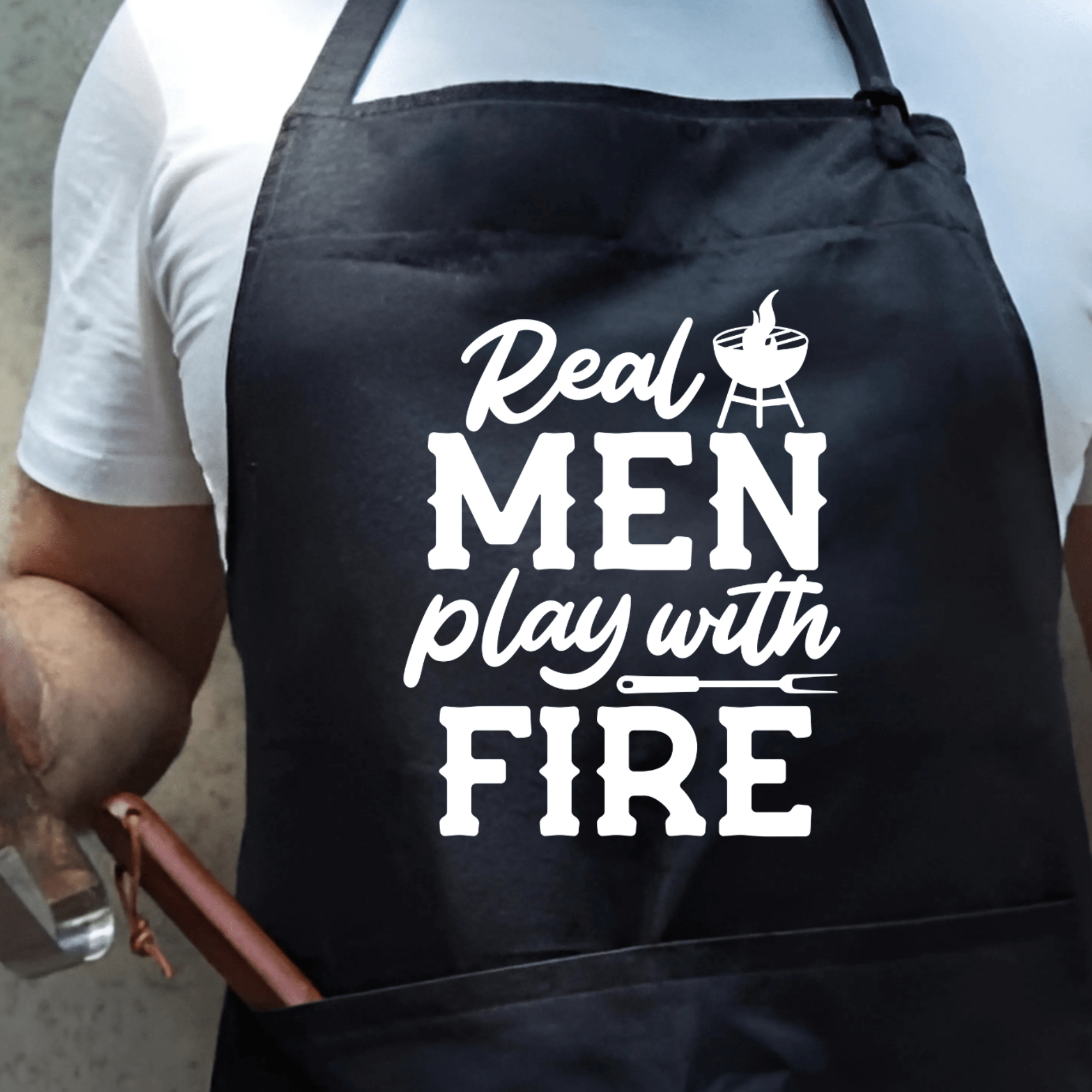 SimpliMust Aprons Real Men Play with Fire Apron