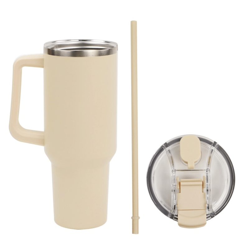SimpliMust Drinkbottle Personalised 40oz Tumbler Cup - Stone