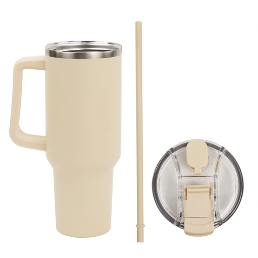 SimpliMust Drinkbottle Personalised 40oz Tumbler Cup - Stone