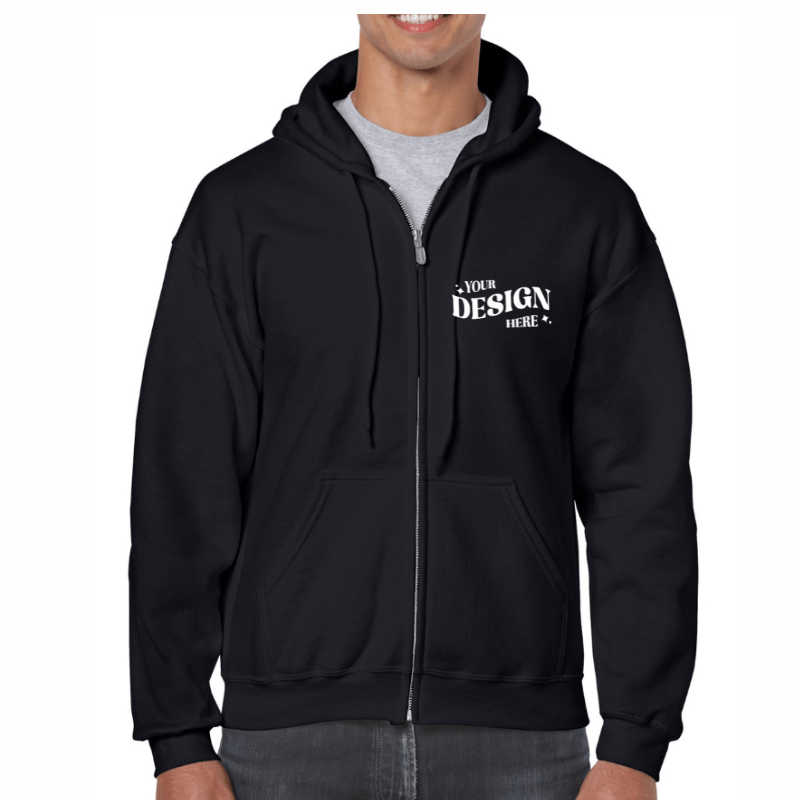 SimpliMust Jumper Personalised Zip Hoodie - Black