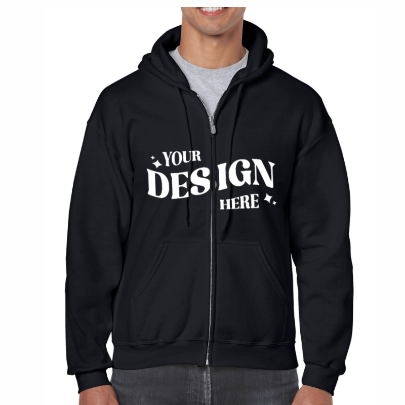 SimpliMust Jumper Personalised Zip Hoodie - Black