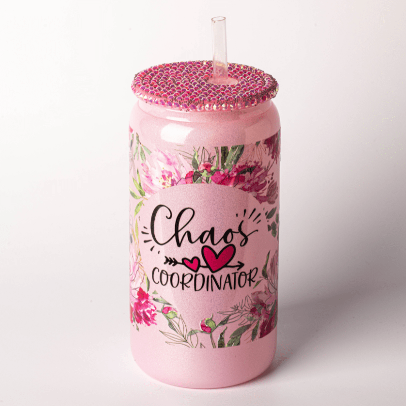 SimpliMust Libbey Glass Cup Chaos Coordinator Shimmer Bling Cup