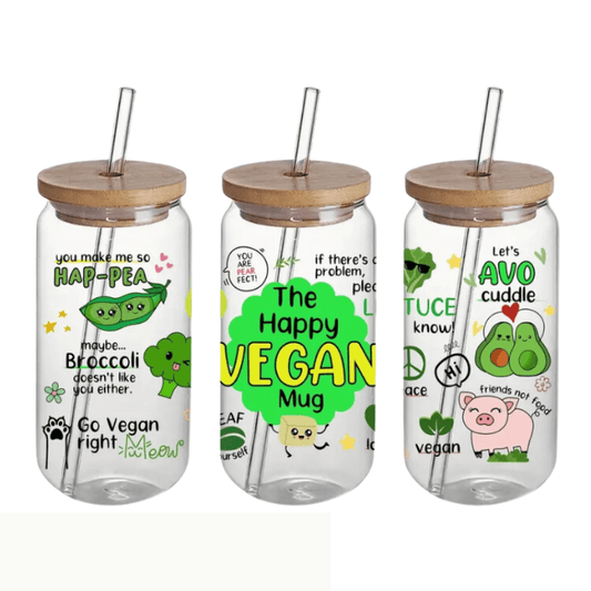 SimpliMust Libbey Glass Cup Happy Vegan Glass Libbey Cup