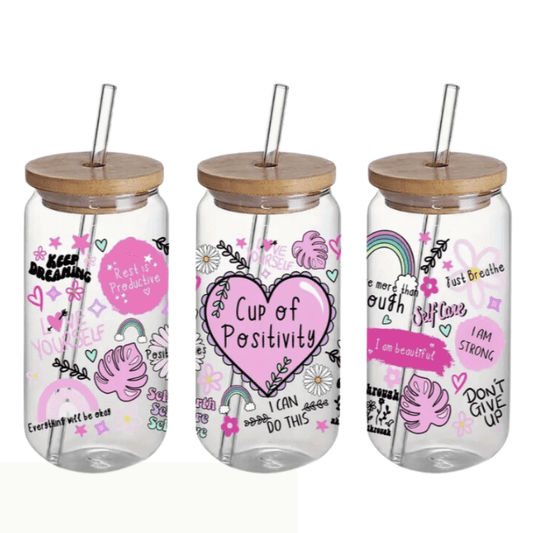 SimpliMust Libbey Glass Cup Positivity Glass Libbey Cup