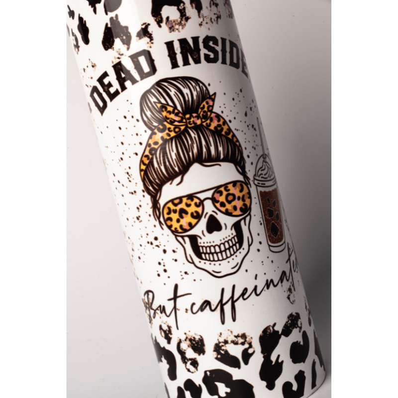 SimpliMust Mug Dead Inside but Caffienated 20oz Skinny Tumbler