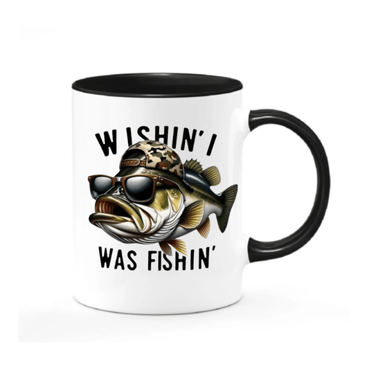 SimpliMust Mug Wishin I Was Fishin Mug