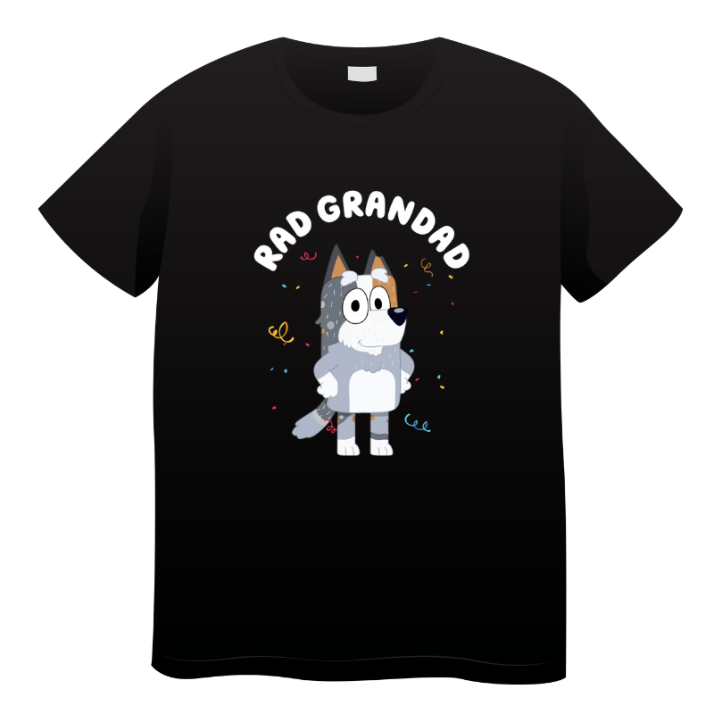 SimpliMust tshirt Bluey Rad Grandad - Personalised