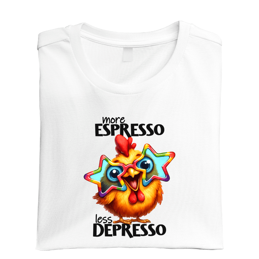 SimpliMust tshirt More Espresso Less Depresso Chicken Tshirt