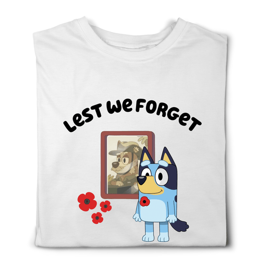 SimpliMust Tshirts Family Lest We Forget Bluey Tshirts