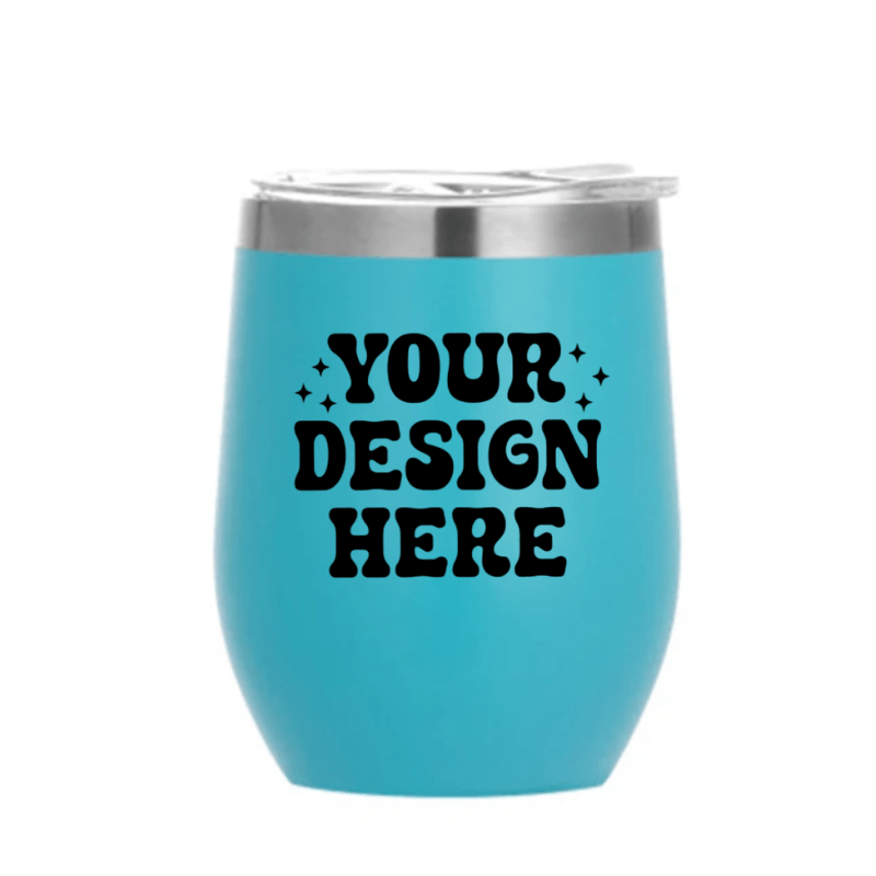 SimpliMust Tumblers Personalised Aqua 12oz Wine Tumbler