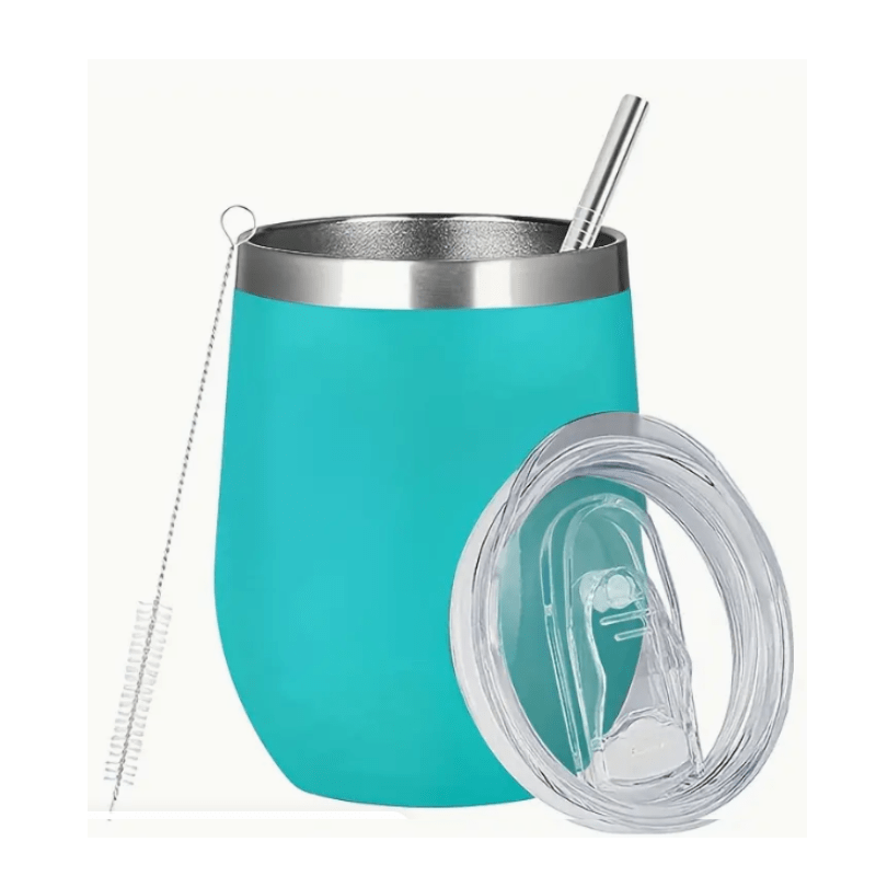 SimpliMust Tumblers Personalised Aqua 12oz Wine Tumbler