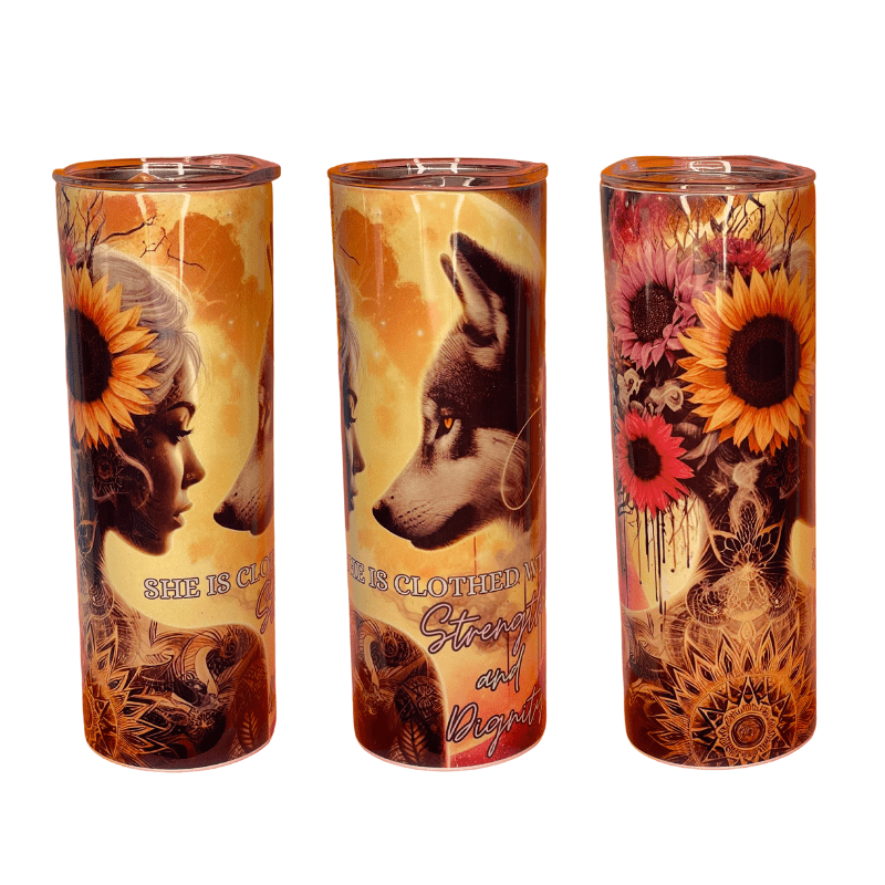 SimpliMust Tumblers She is Clothes in Strength & Dignity Skinny Tumbler