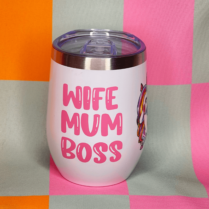 SimpliMust Tumblers Wife Mum Boss Unicorn 12oz Tumbler
