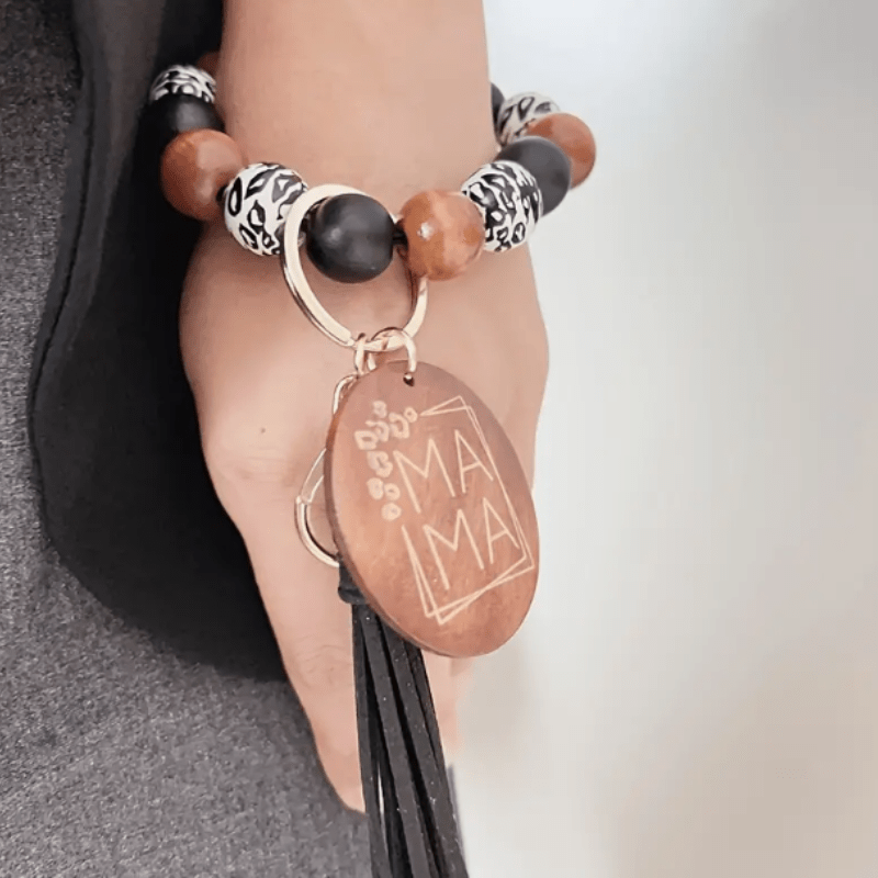 SimpliMust wristlet keychain Mama Wristlet Keychain - leopard